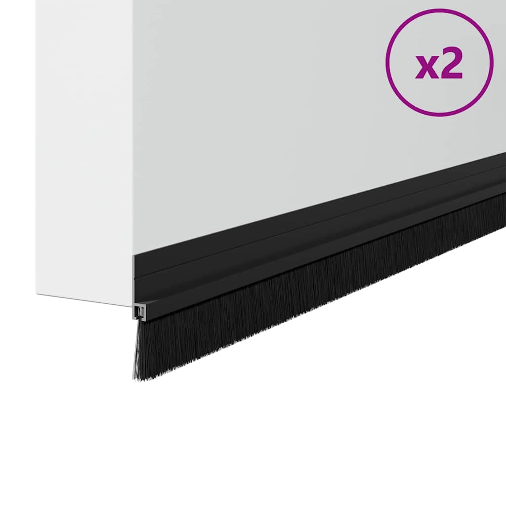 Itsekiinnittyvät Oven Harjatiivisteet 2 Pcs Musta 100 Cm