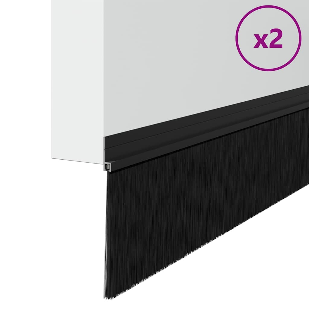 Itsekiinnittyvät Oven Harjatiivisteet 2 Pcs Musta 100 Cm
