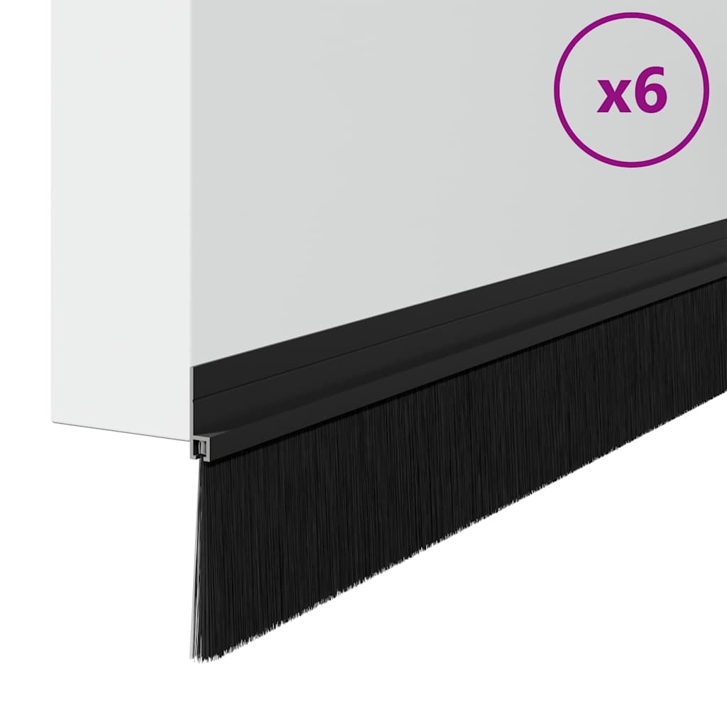 Itsekiinnittyvät Oven Harjatiivisteet 6 Pcs Musta 100 Cm