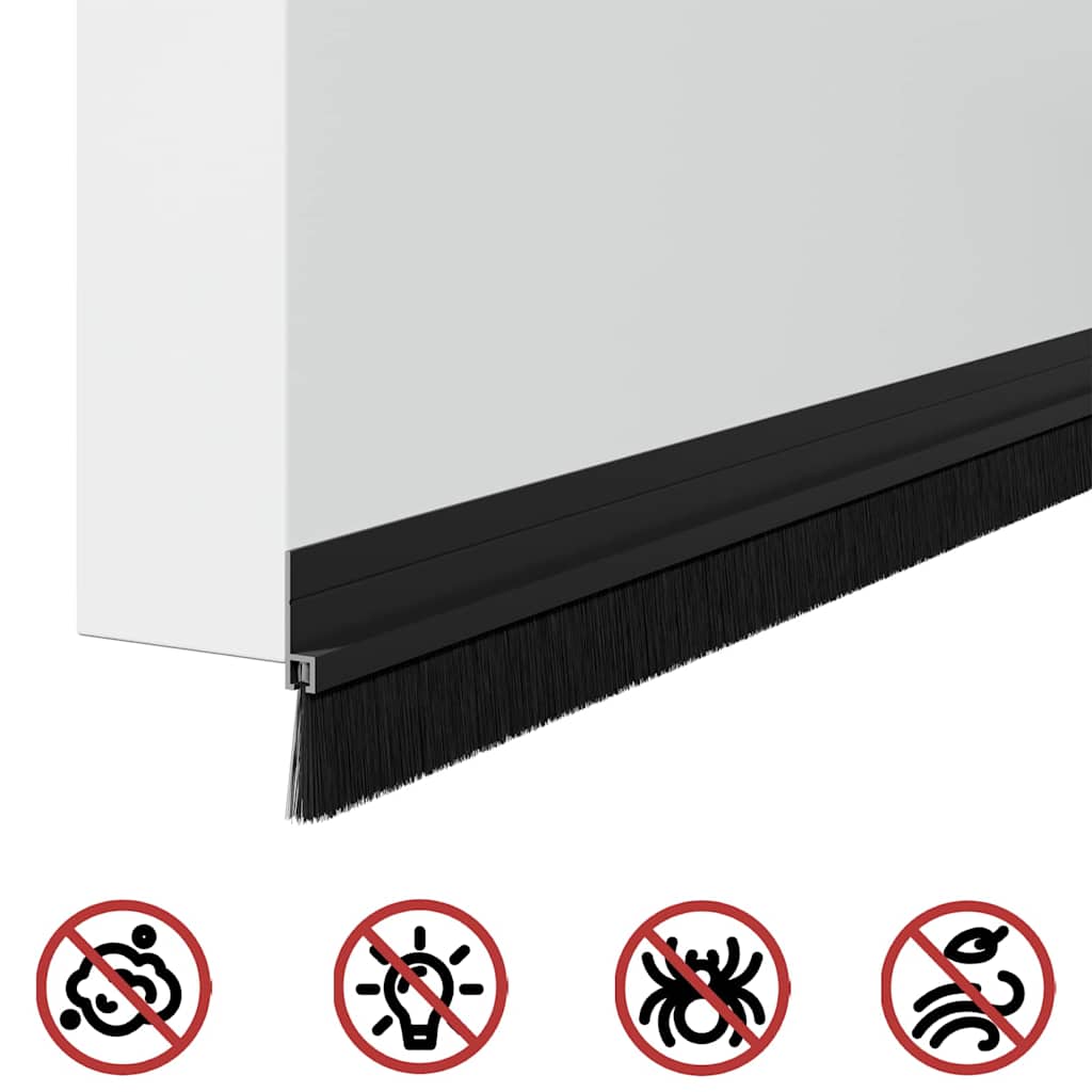 Itsekiinnittyvät Oven Harjatiivisteet 12 Pcs Musta 100 Cm