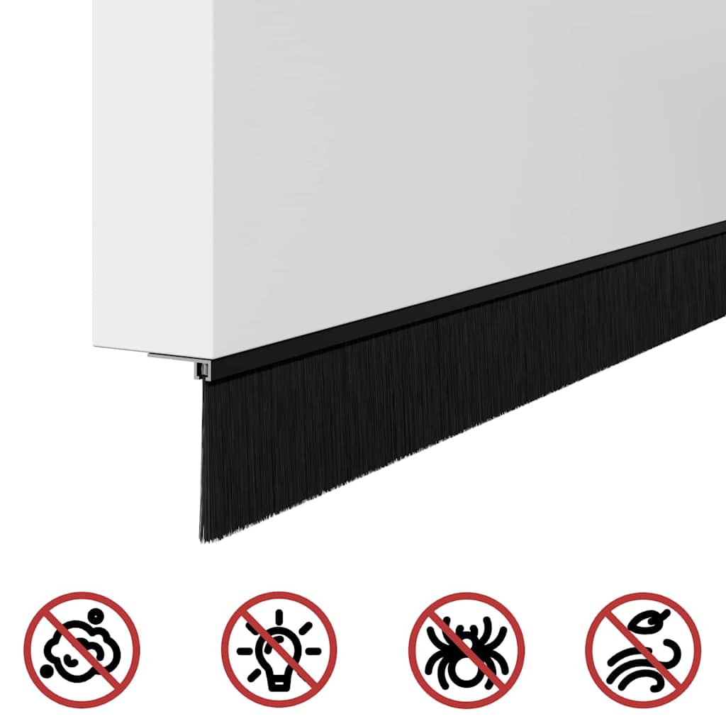 Itsekiinnittyvät Oven Harjatiivisteet 2 Pcs Musta 100 Cm