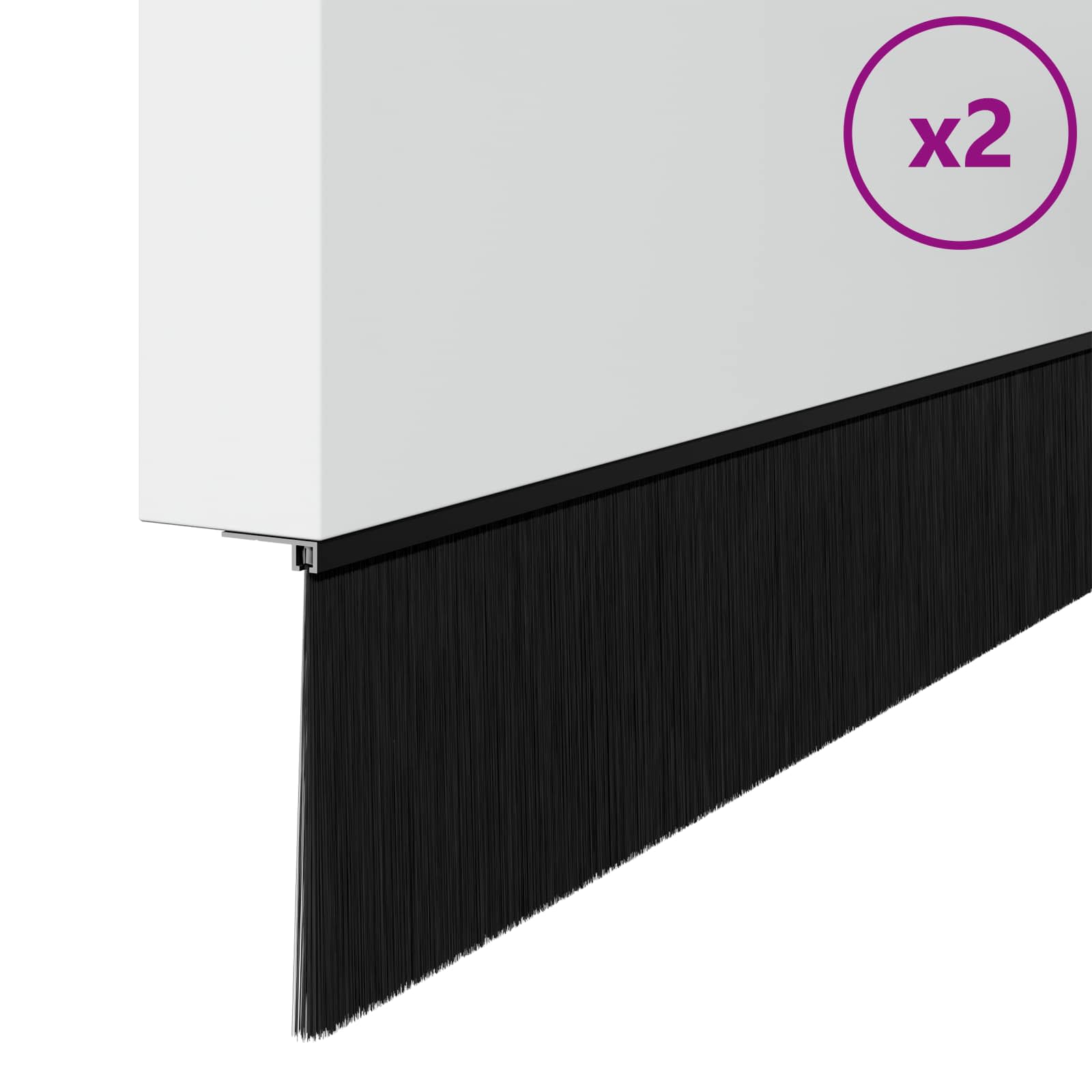 Itsekiinnittyvät Oven Harjatiivisteet 2 Pcs Musta 100 Cm