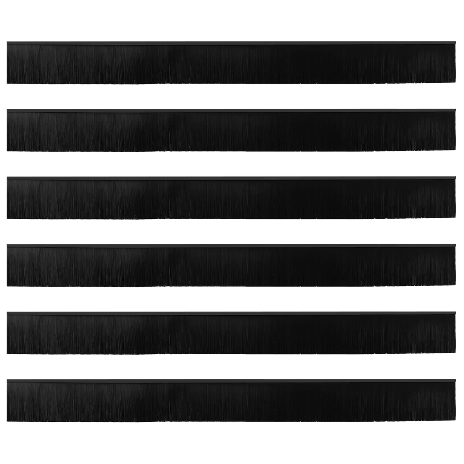 Itsekiinnittyvät Oven Harjatiivisteet 6 Pcs Musta 100 Cm