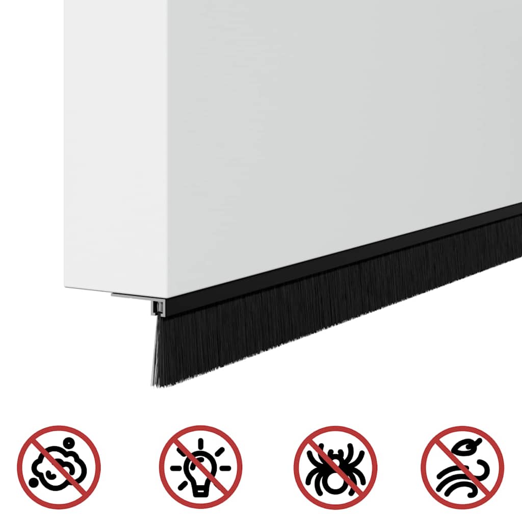 Itsekiinnittyvät Oven Harjatiivisteet 12 Pcs Musta 100 Cm