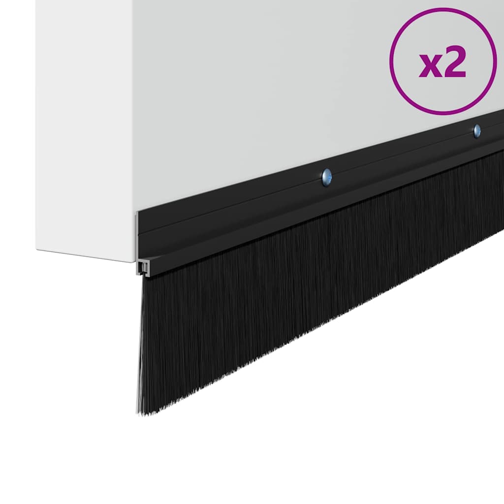 Kierteellinen Oven Harjasulku 2 Pcs Musta 100 Cm Alumiiniseos