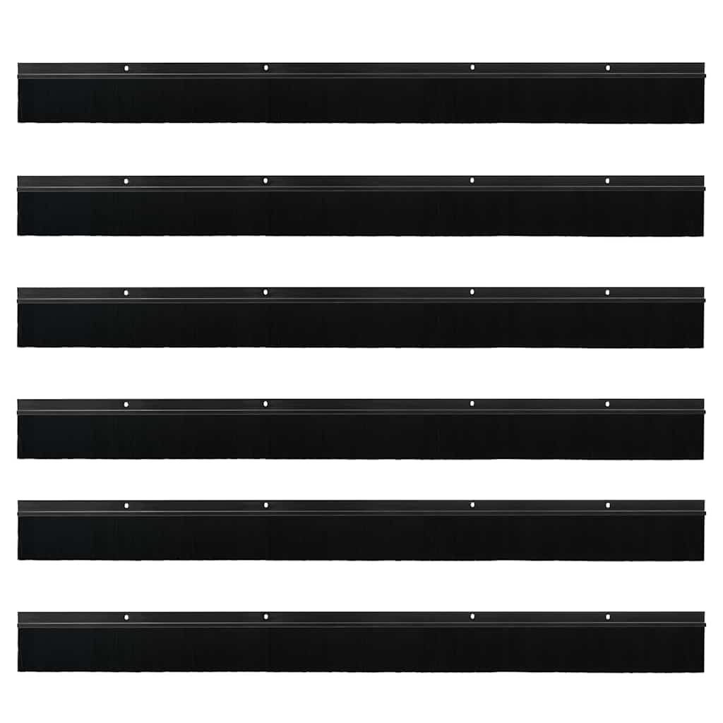 Kierteellinen Oven Harjasulku 6 Pcs Musta 100 Cm Alumiiniseos