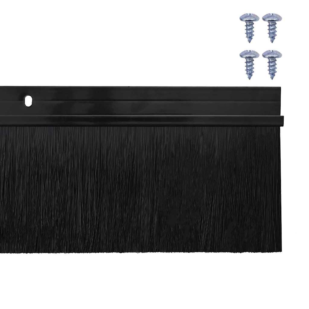 Kierteellinen Oven Harjasulku 6 Pcs Musta 100 Cm Alumiiniseos