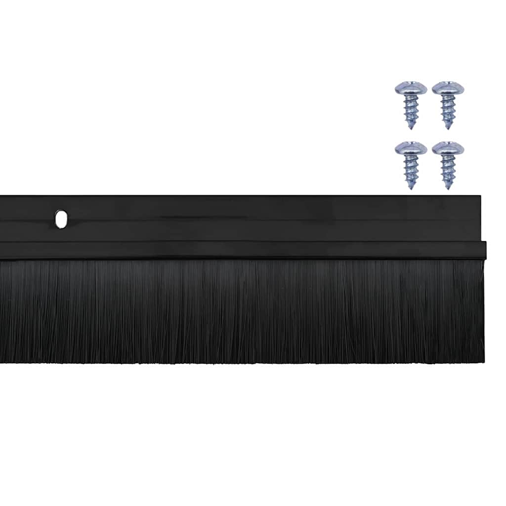 Kierteellinen Oven Harjasulku 12 Pcs Musta 100 Cm Alumiiniseos