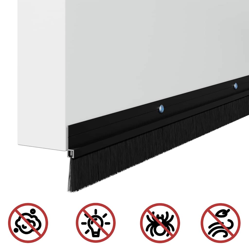 Kierteellinen Oven Harjasulku 12 Pcs Musta 100 Cm Alumiiniseos