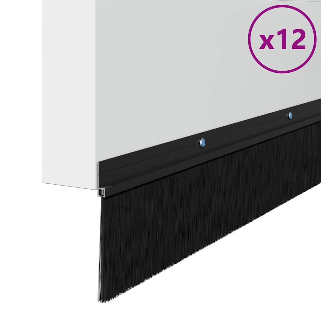 Kierteellinen Oven Harjasulku 12 Pcs Musta 100 Cm Alumiiniseos