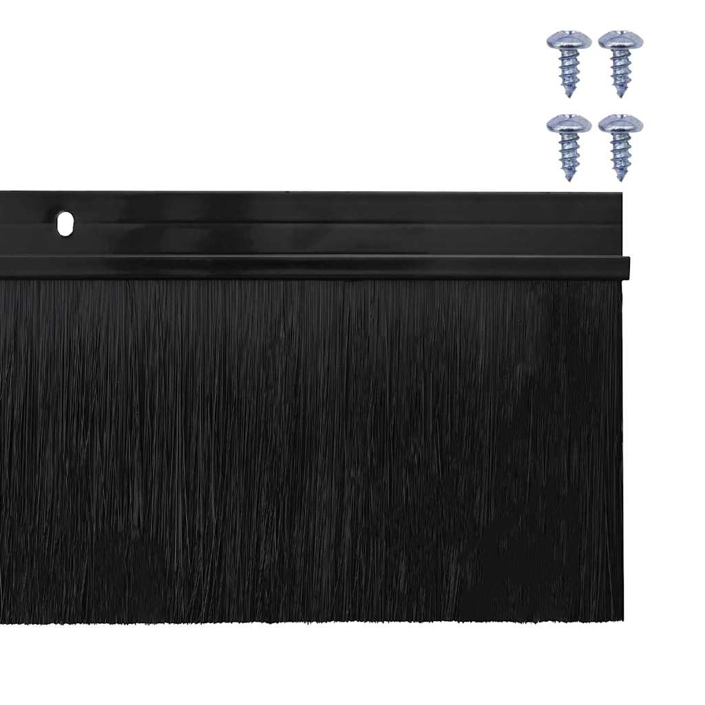 Kierteellinen Oven Harjasulku 12 Pcs Musta 100 Cm Alumiiniseos