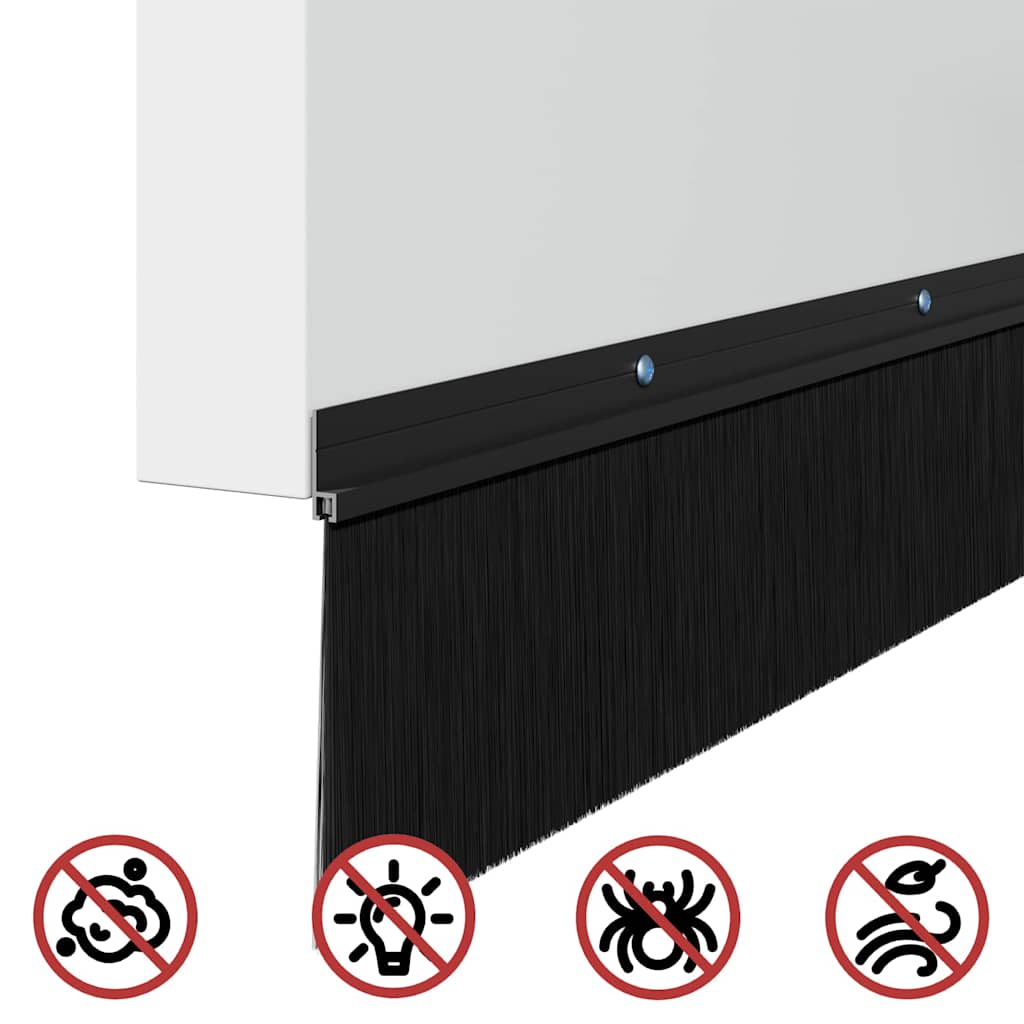 Kierteellinen Oven Harjasulku 12 Pcs Musta 100 Cm Alumiiniseos