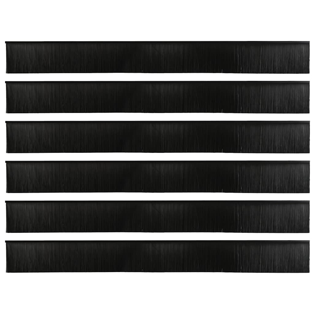 Kierteellinen Oven Harjasulku 6 Pcs Musta 100 Cm Alumiiniseos