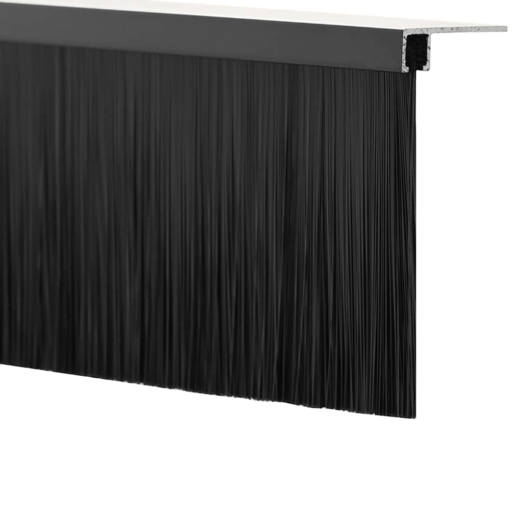 Kierteellinen Oven Harjasulku 12 Pcs Musta 100 Cm Alumiiniseos