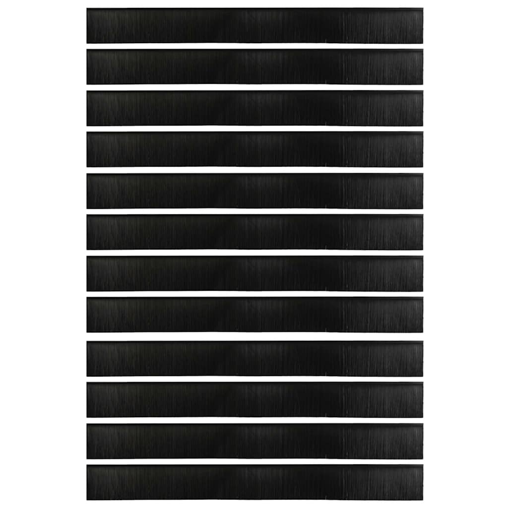 Kierteellinen Oven Harjasulku 12 Pcs Musta 100 Cm Alumiiniseos