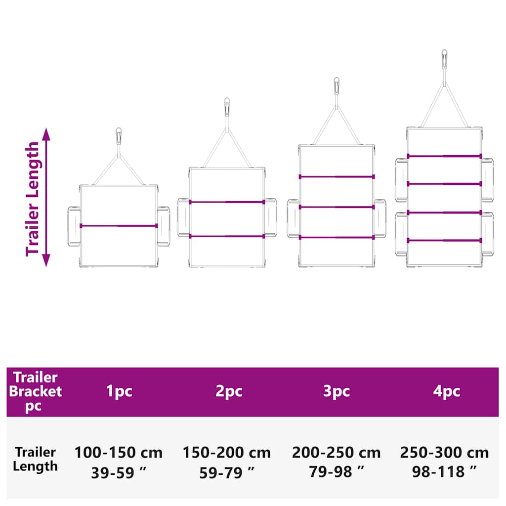 Tarvike Perävaunuille 2 Kpl Hopea 102-155 Cm Alumiini