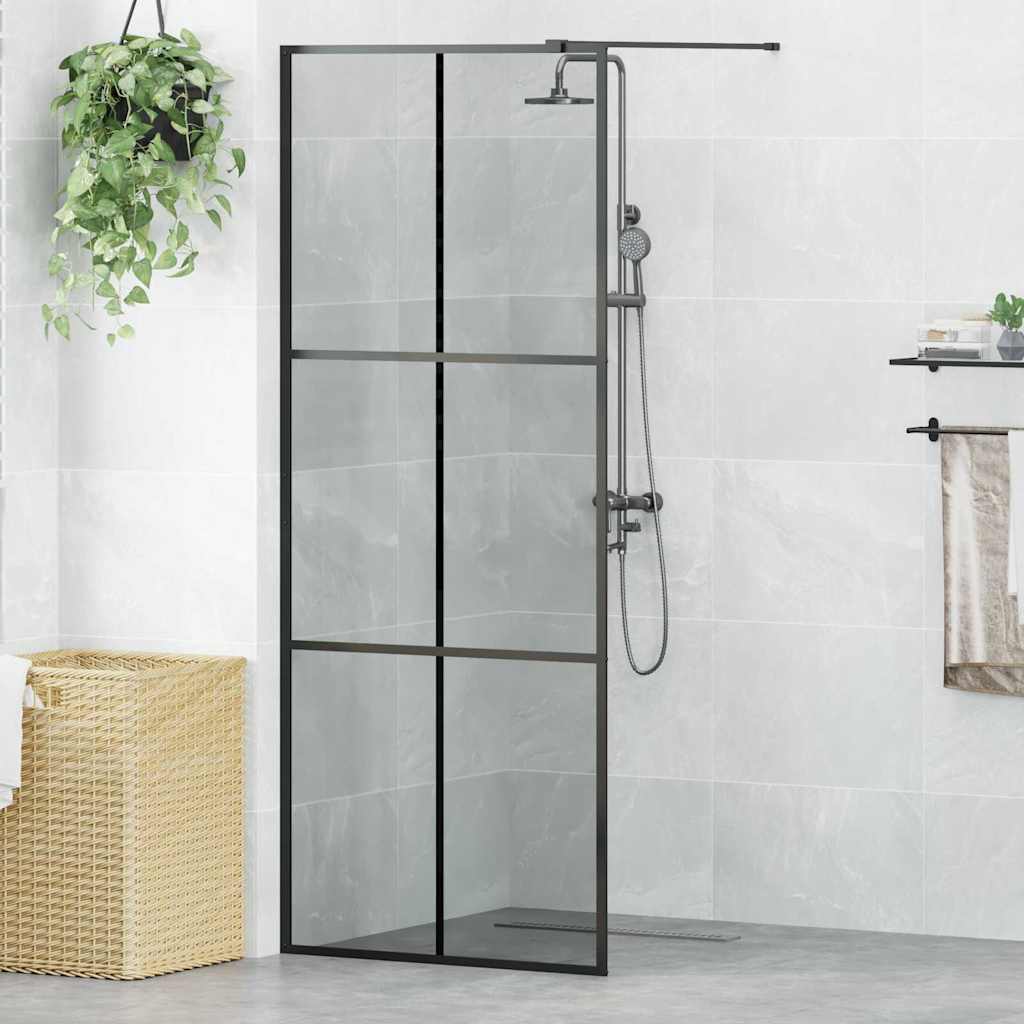 Kävelykylpyhuoneen Seinä Musta 80 X 195 Cm Karkaistu Lasi