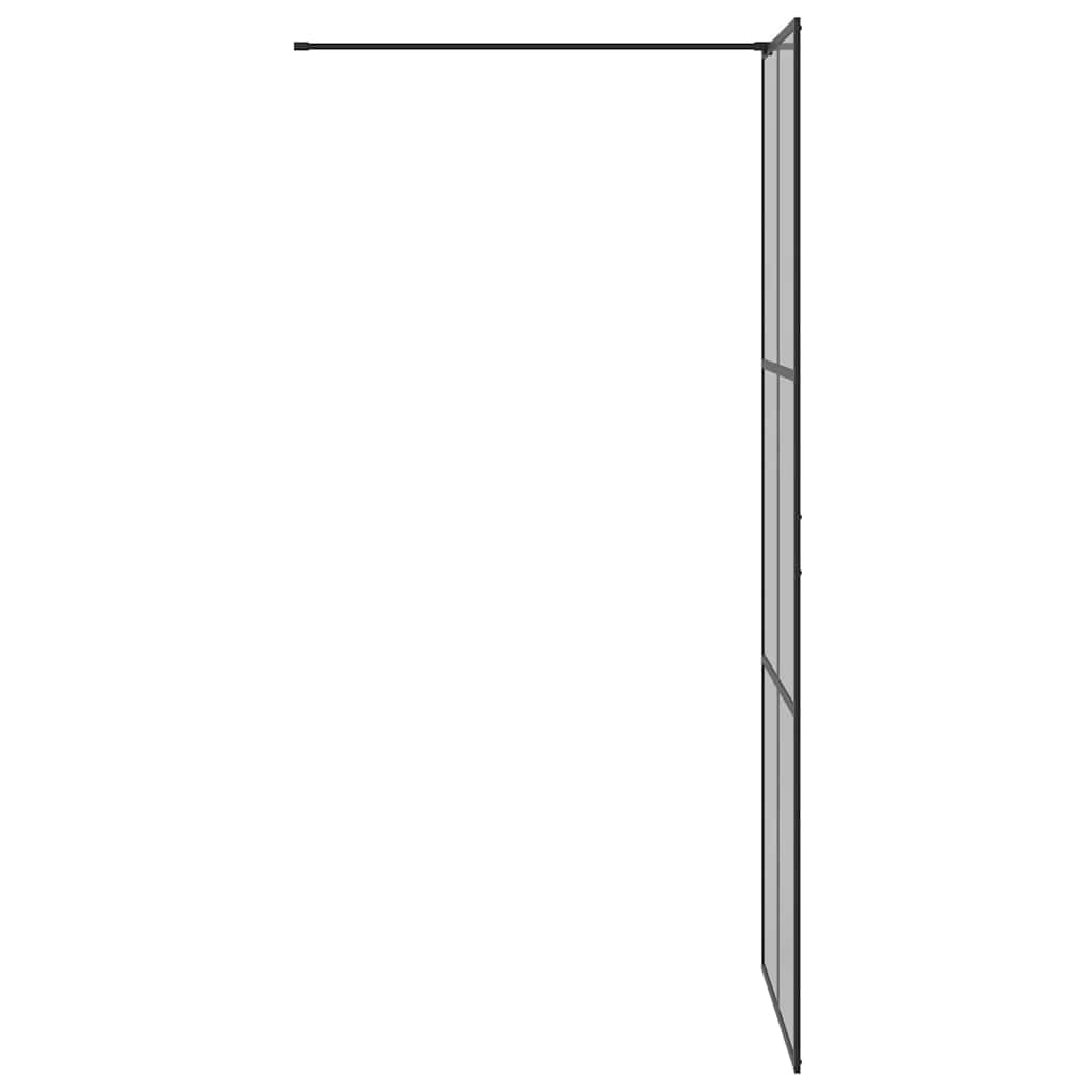 Kävelykylpyhuoneen Seinä Musta 80 X 195 Cm Karkaistu Lasi