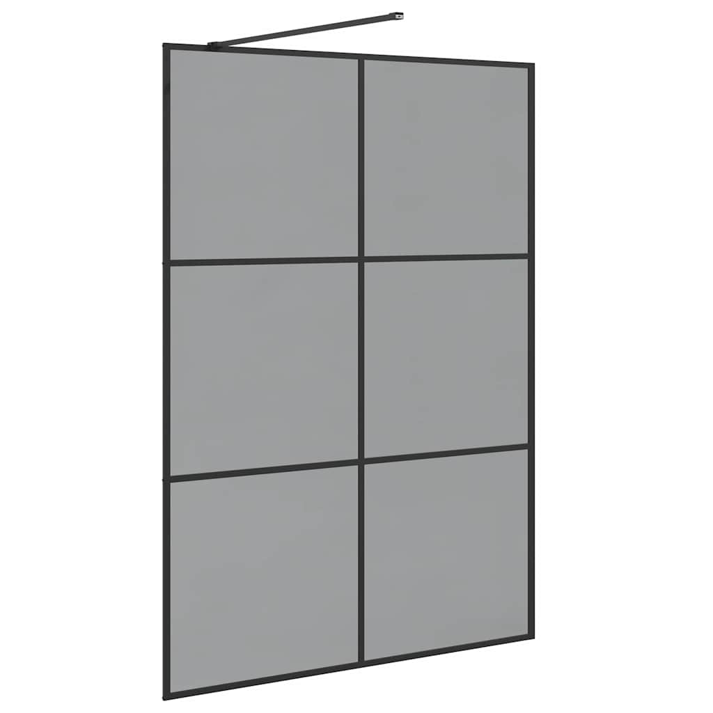 Kävelykylpyhuoneen Seinä Musta 140 X 195 Cm Karkaistu Lasi