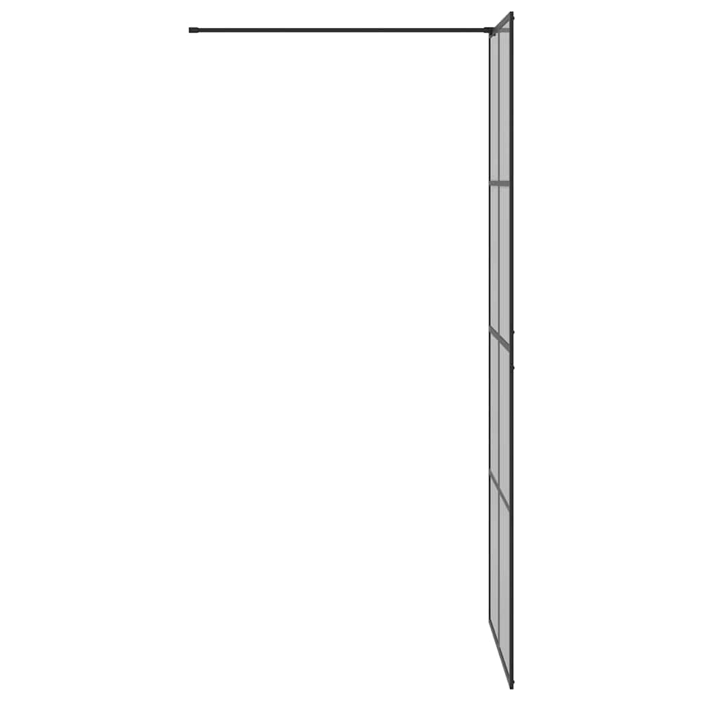 Kävelykylpyhuoneen Seinä Musta 80 X 195 Cm Karkaistu Lasi