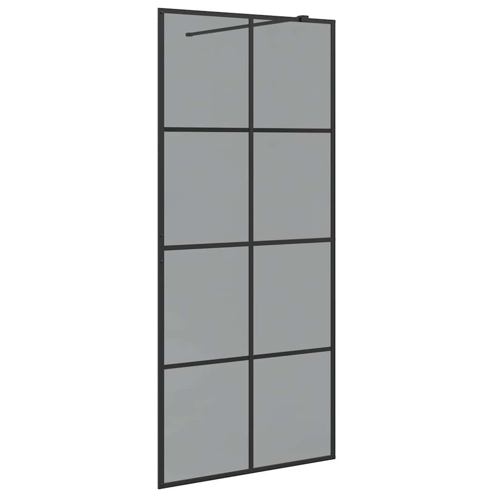 Kävelykylpyhuoneen Seinä Musta 90 X 195 Cm Karkaistu Lasi