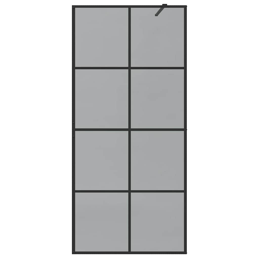 Kävelykylpyhuoneen Seinä Musta 90 X 195 Cm Karkaistu Lasi