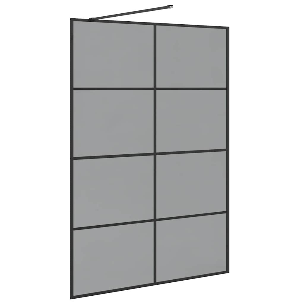 Kävelykylpyhuoneen Seinä Musta 140 X 195 Cm Karkaistu Lasi