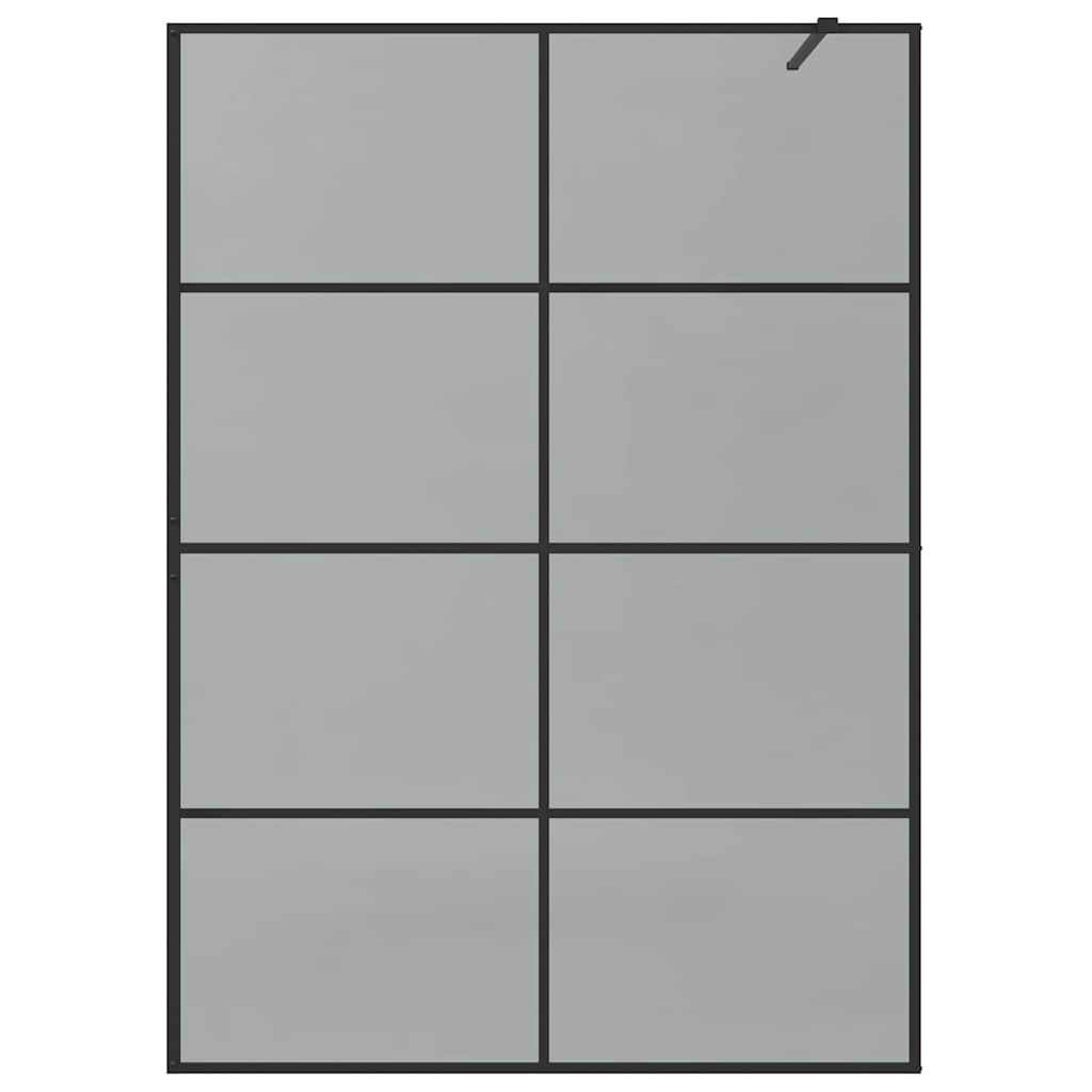 Kävelykylpyhuoneen Seinä Musta 140 X 195 Cm Karkaistu Lasi