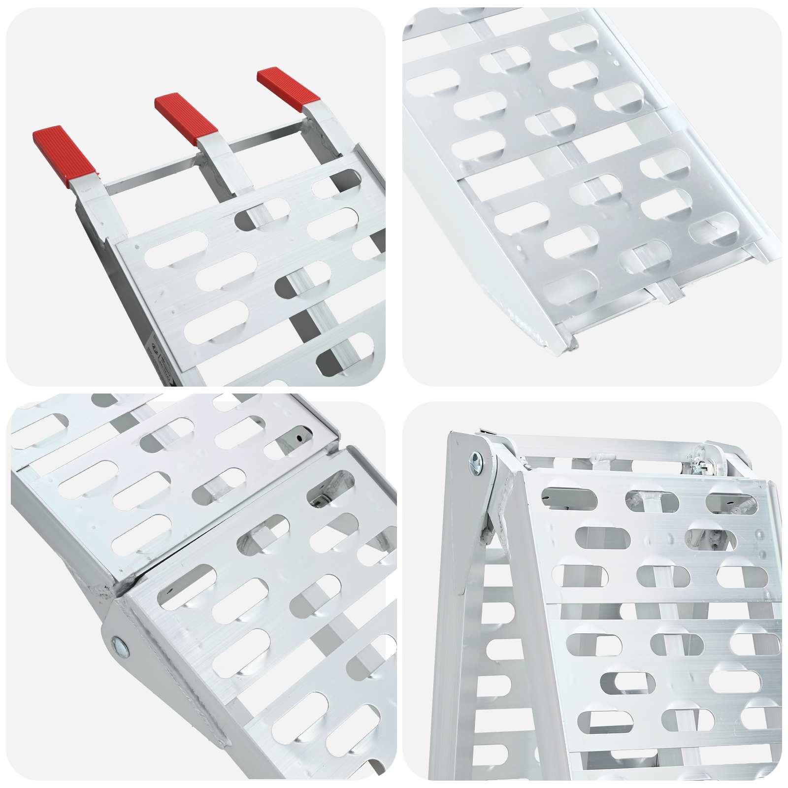 Kokoontaittuva Moottoripyöräramppu 340 Kg Per Ramp 2 Pcs Hopea
