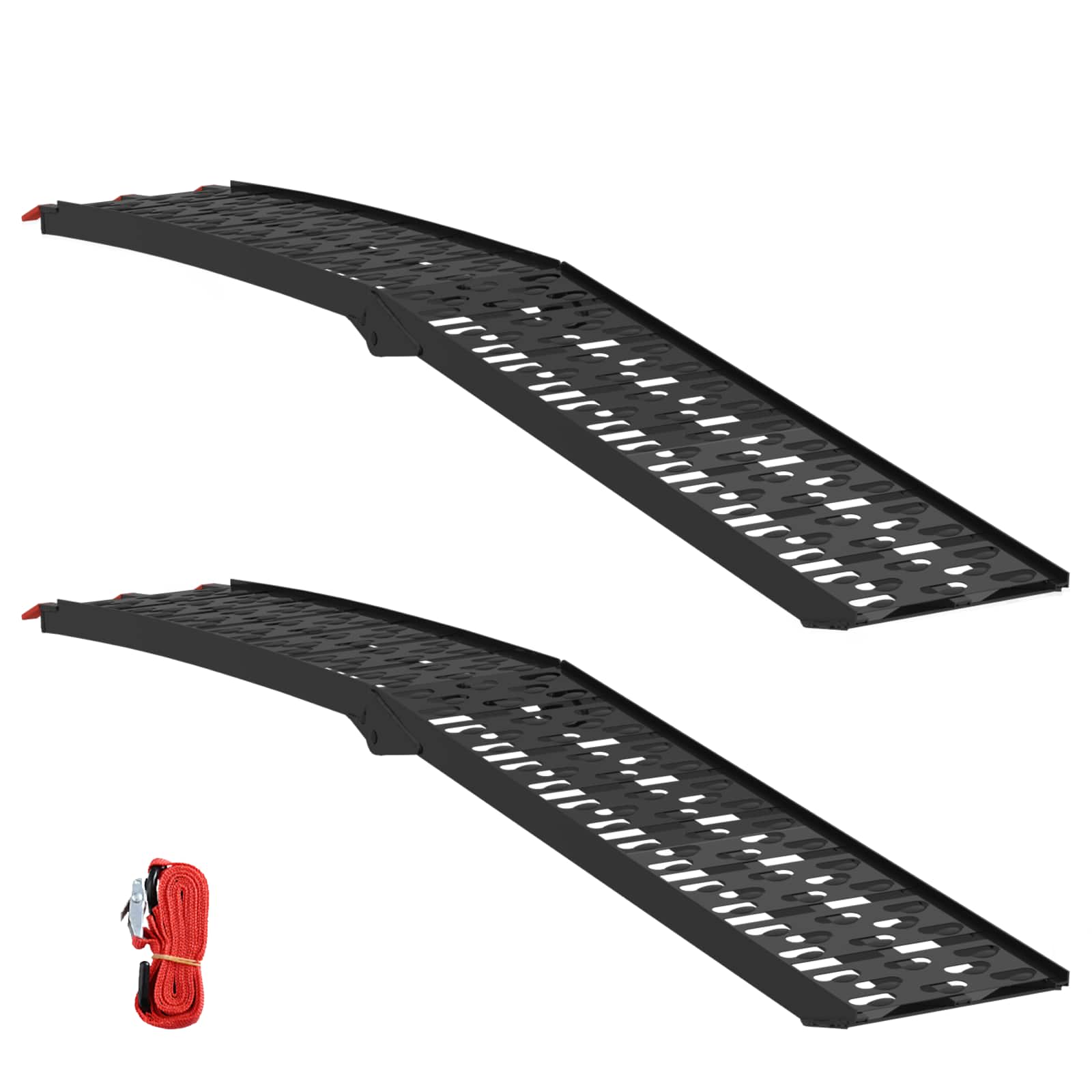Kokoontaittuva Moottoripyöräramppu 340 Kg Per Ramp 2 Pcs Musta