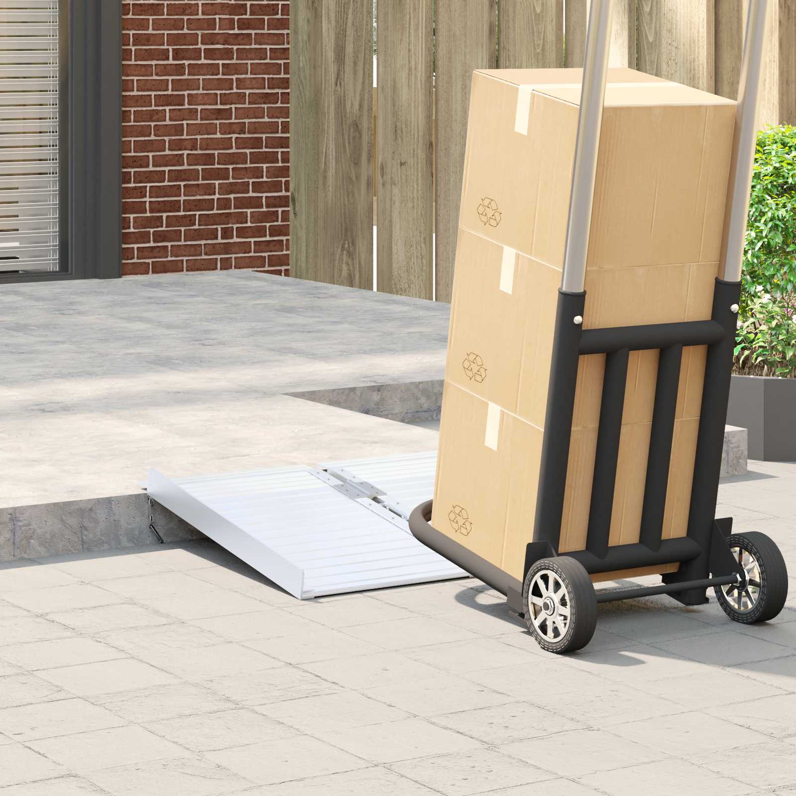 Rollaattorin Rampa 270 Kg Hopea 62 X 73 X 5 Cm Alumiini