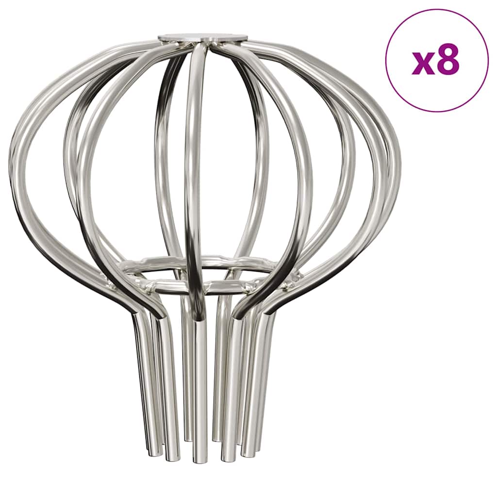 Rännin Lehden Suojus 8 Pcs Hopea 50 Mm Ruostumaton Teräs