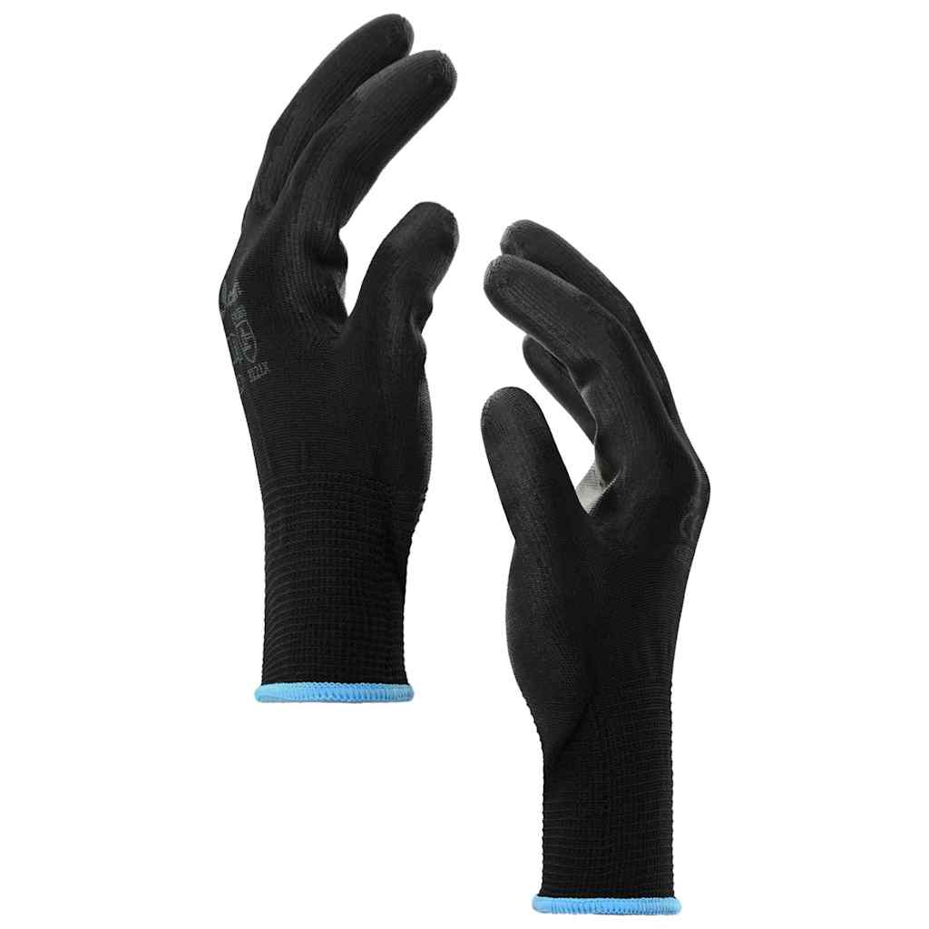 Työhanskat 12 Pcs Musta 9 / L Polyesteri