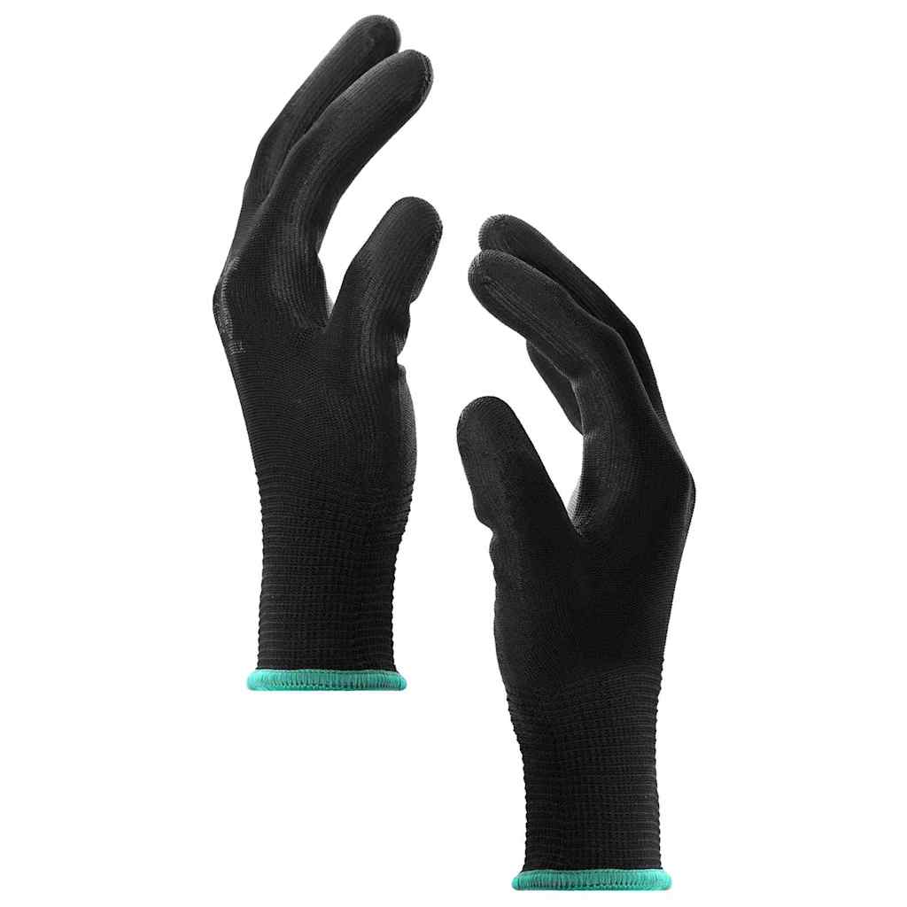 Työhanskat 12 Pcs Musta 11 / Xxl Polyesteri
