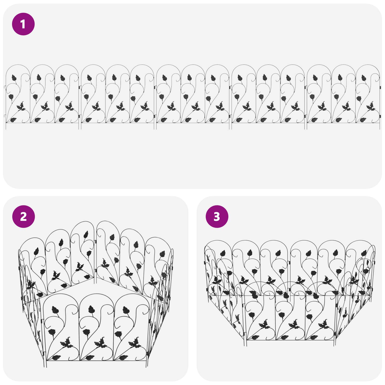 Puutarha-Aita 5 Pcs Musta Teräs