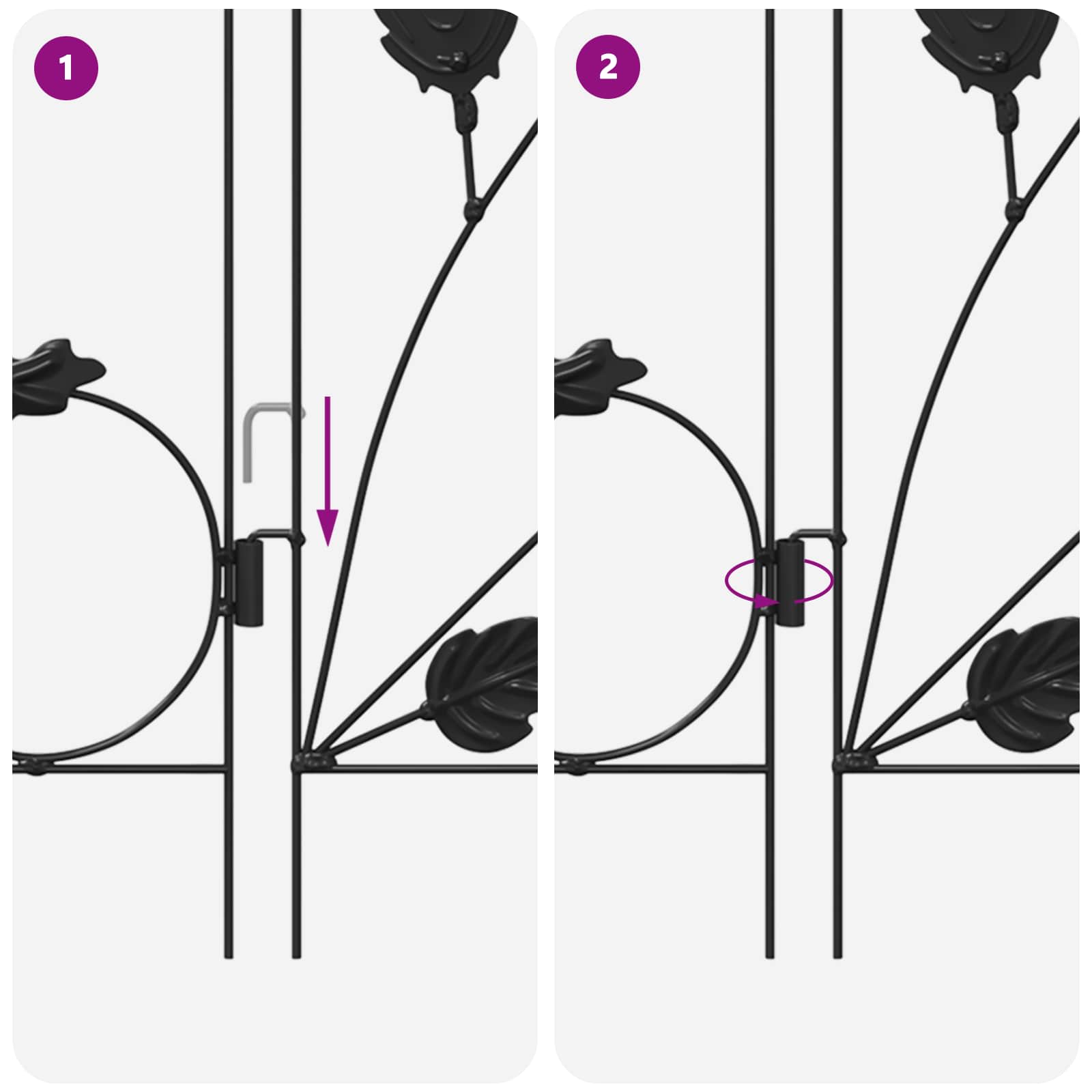 Puutarha-Aita 5 Pcs Musta Teräs