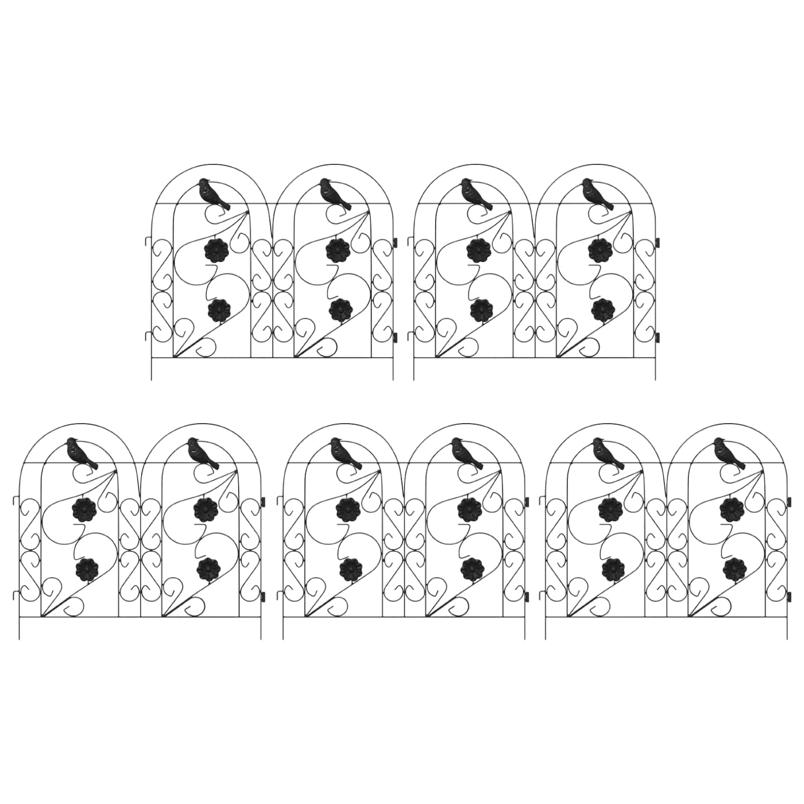 Puutarha-Aita 5 Pcs Musta Teräs
