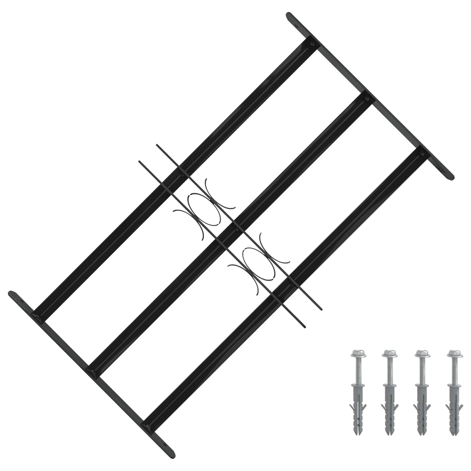 Ikkunaverkko 75.5 X 45 Cm Jauhemaalattu Teräs Musta