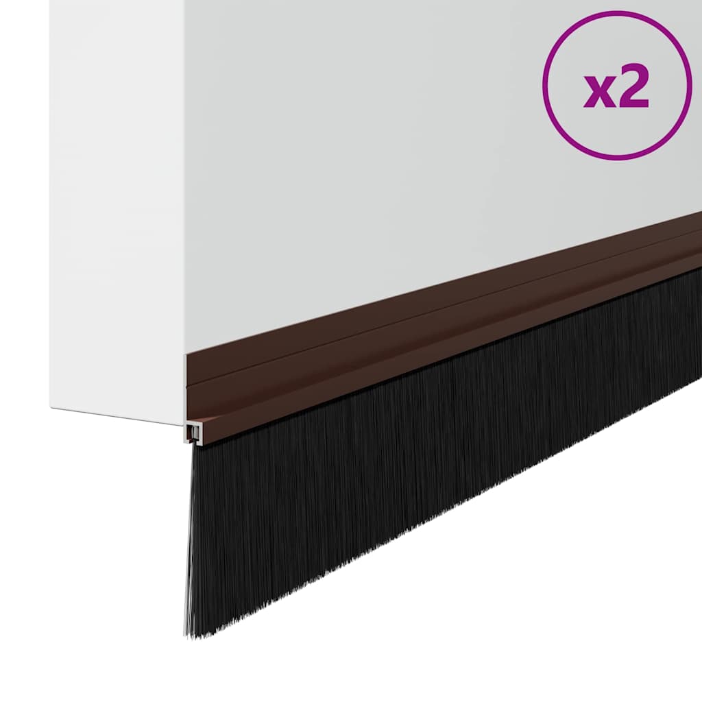 Itsekiinnittyvät Oven Harjatiivisteet 2 Pcs Ruskea 100 Cm