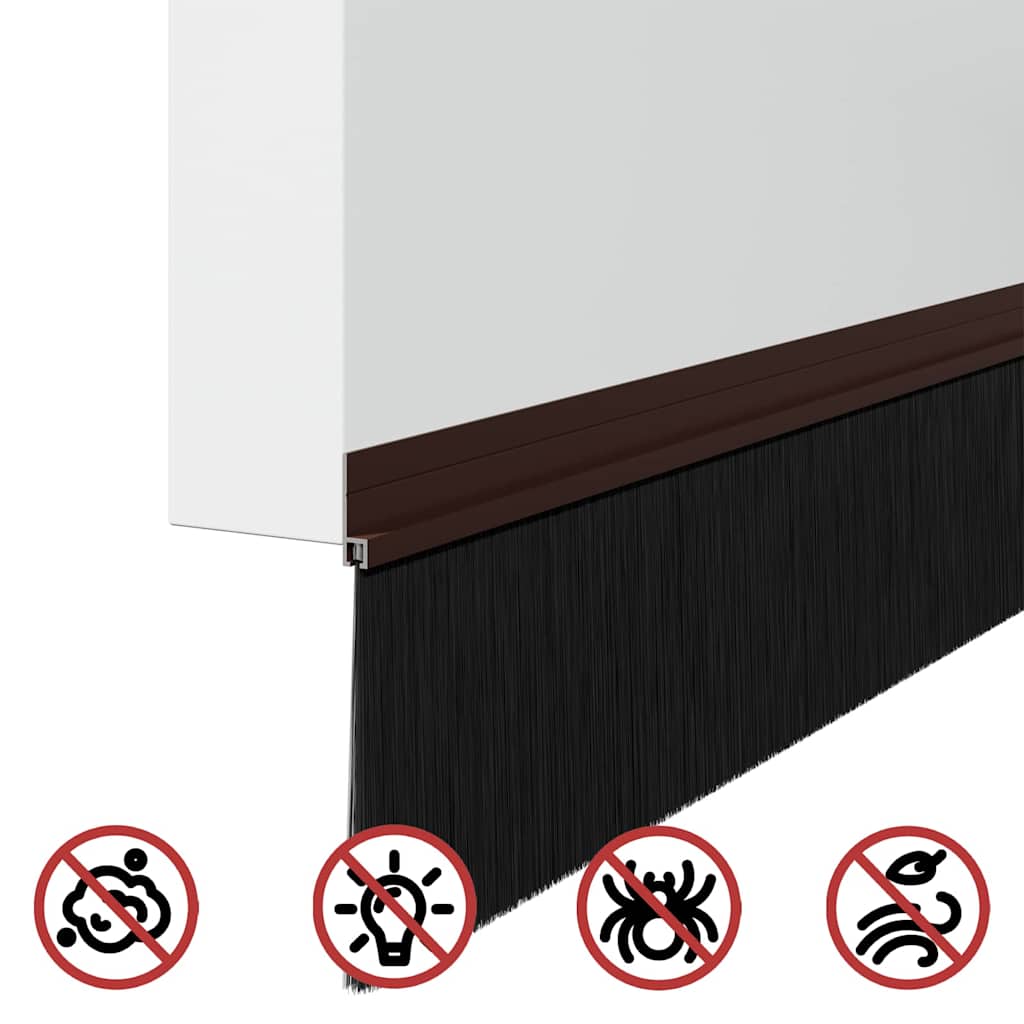 Itsekiinnittyvät Oven Harjatiivisteet 2 Pcs Ruskea 100 Cm