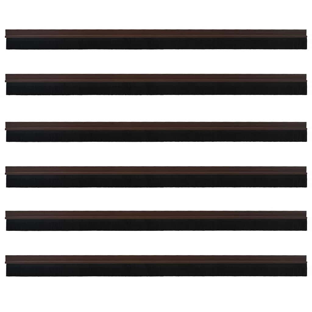 Itsekiinnittyvät Oven Harjatiivisteet 6 Pcs Ruskea 100 Cm