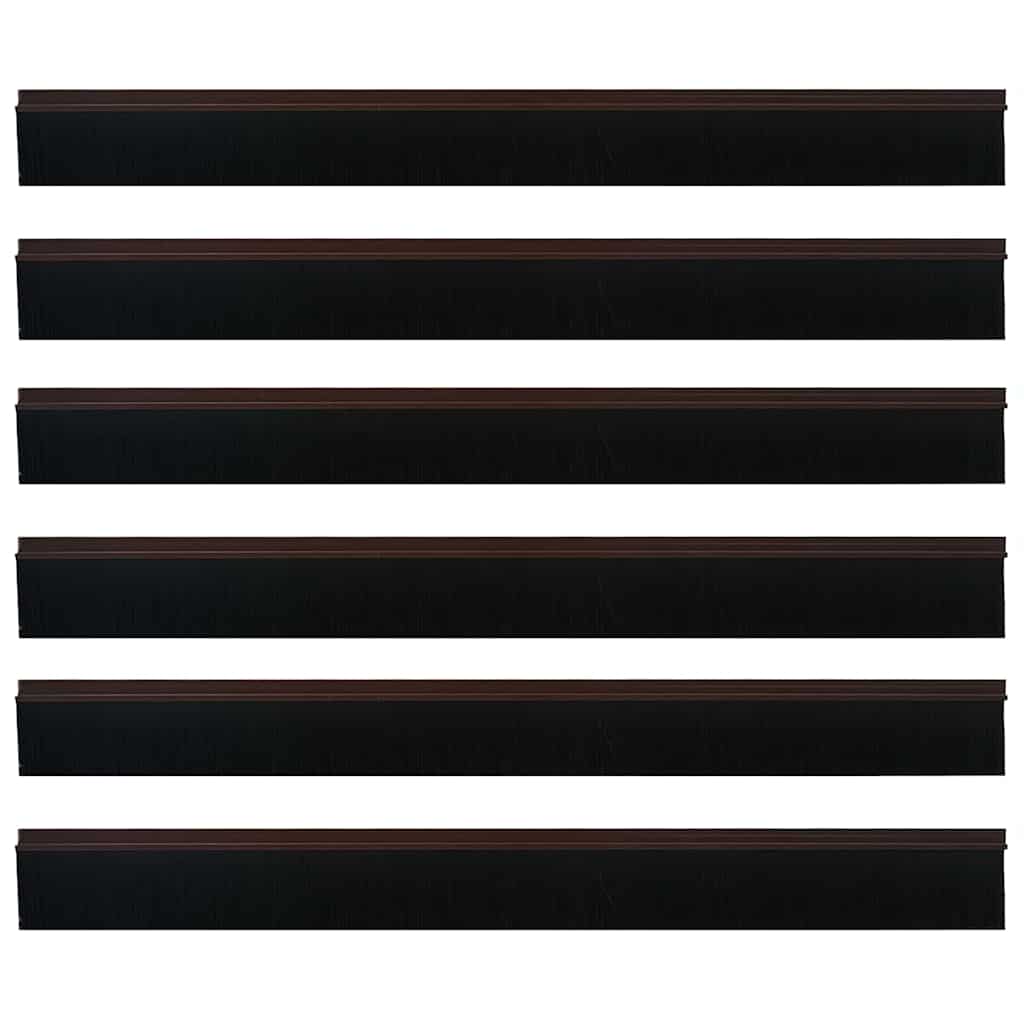 Itsekiinnittyvät Oven Harjatiivisteet 6 Pcs Ruskea 100 Cm