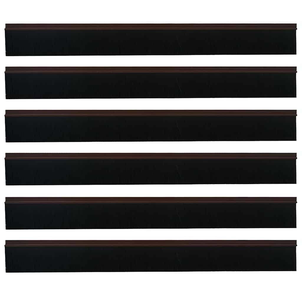Itsekiinnittyvät Oven Harjatiivisteet 6 Pcs Ruskea 100 Cm