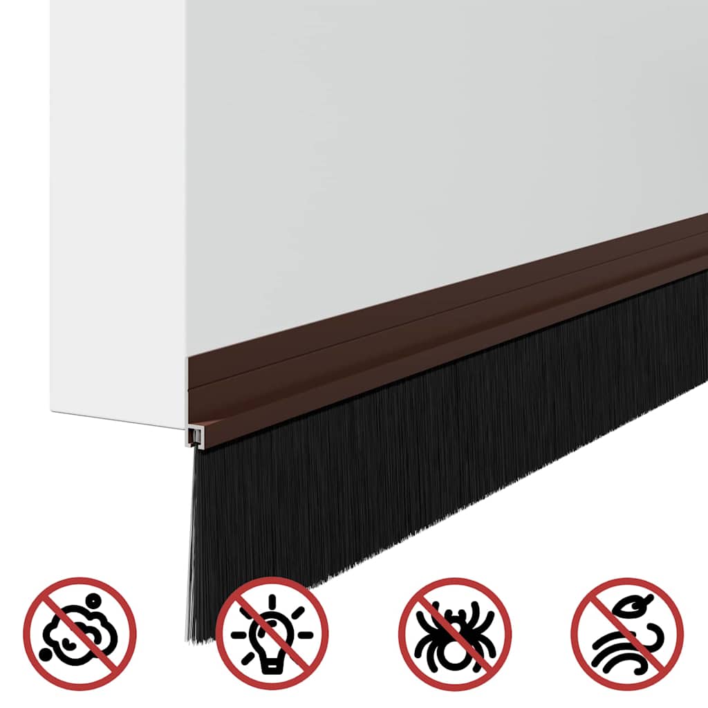 Itsekiinnittyvät Oven Harjatiivisteet 12 Pcs Ruskea 100 Cm