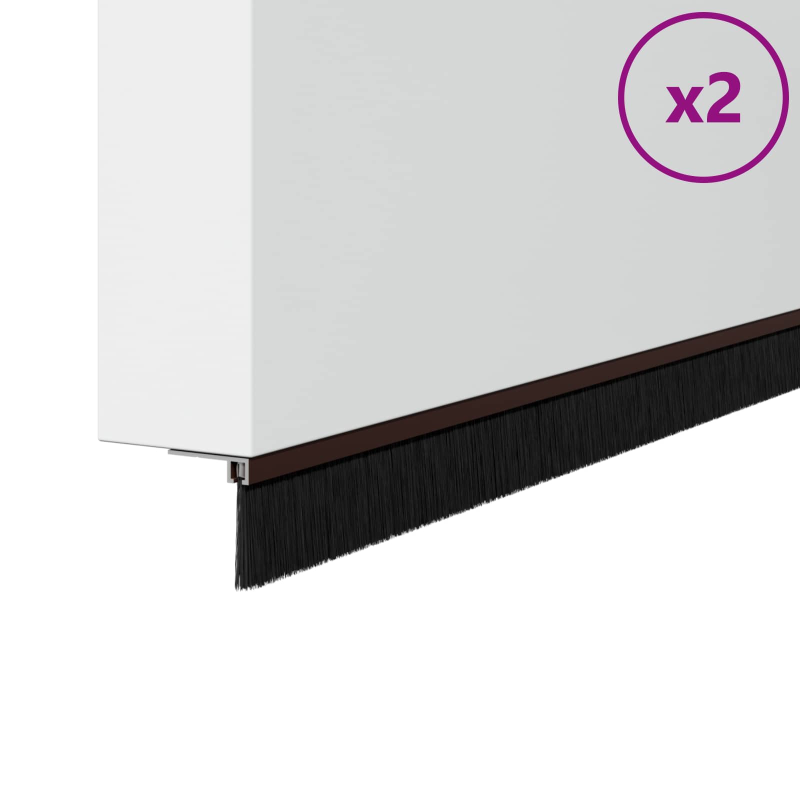 Itsekiinnittyvät Oven Harjatiivisteet 2 Pcs Ruskea 100 Cm