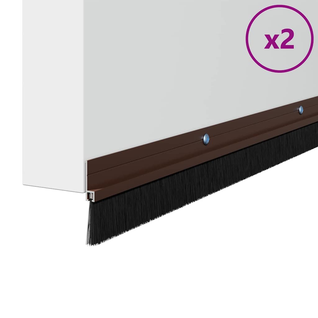 Kierteellinen Oven Harjasulku 2 Pcs Ruskea 100 Cm Alumiiniseos