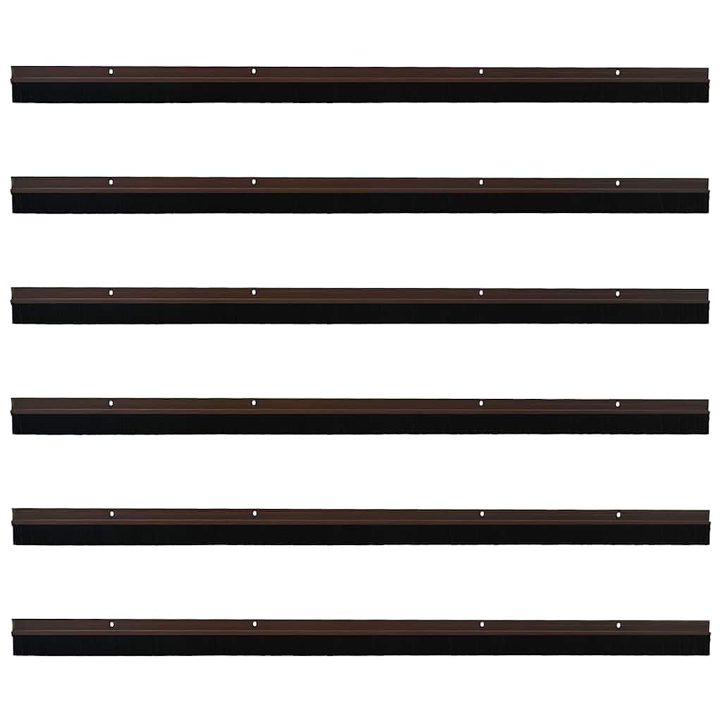 Kierteellinen Oven Harjasulku 6 Pcs Ruskea 100 Cm Alumiiniseos