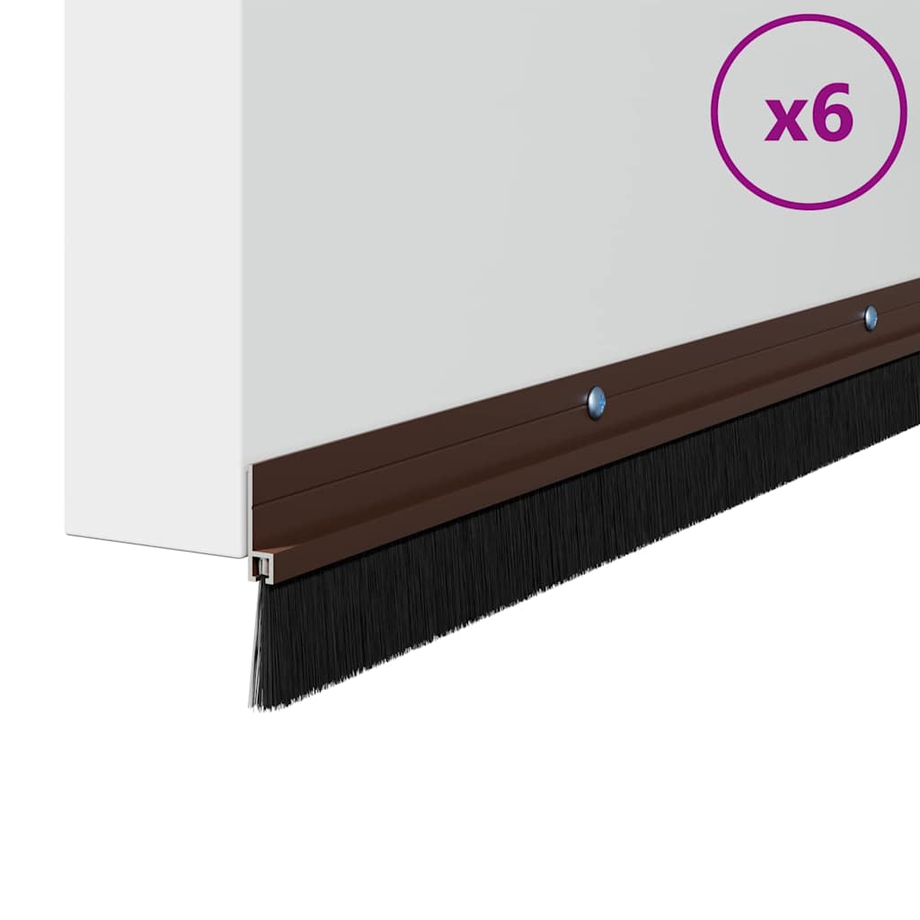 Kierteellinen Oven Harjasulku 6 Pcs Ruskea 100 Cm Alumiiniseos