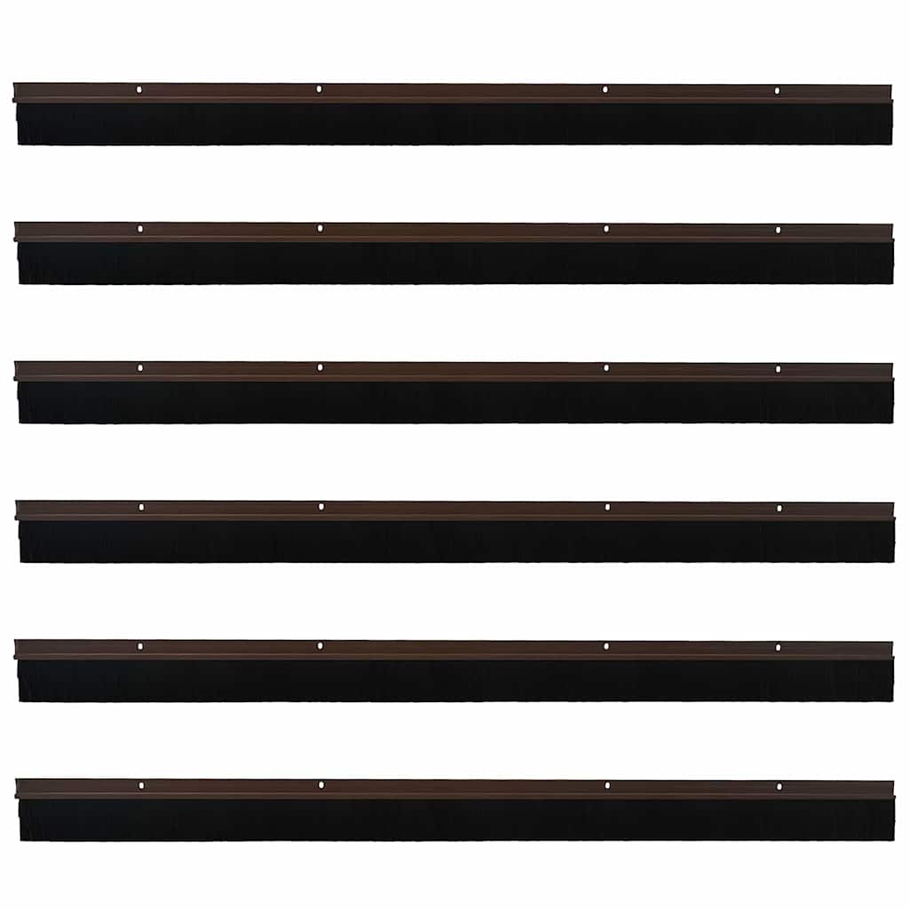 Kierteellinen Oven Harjasulku 6 Pcs Ruskea 100 Cm Alumiiniseos