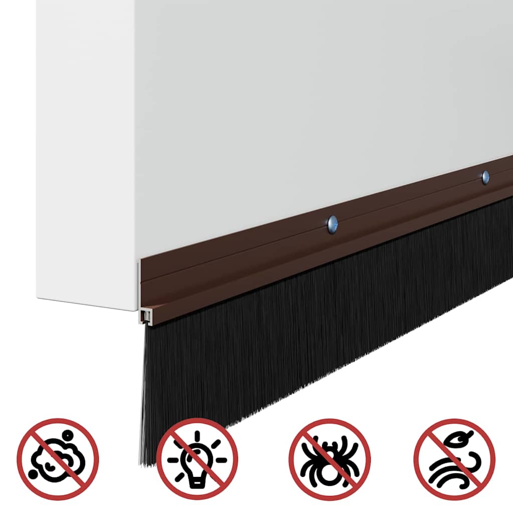 Kierteellinen Oven Harjasulku 6 Pcs Ruskea 100 Cm Alumiiniseos